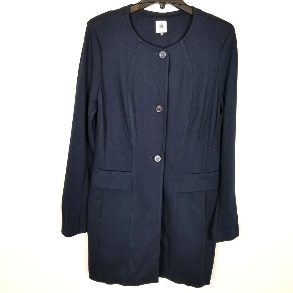 Cabi Women's‎ Lido Longline Ponte Knit Stretch Blazer Sz M Jacket Button Front